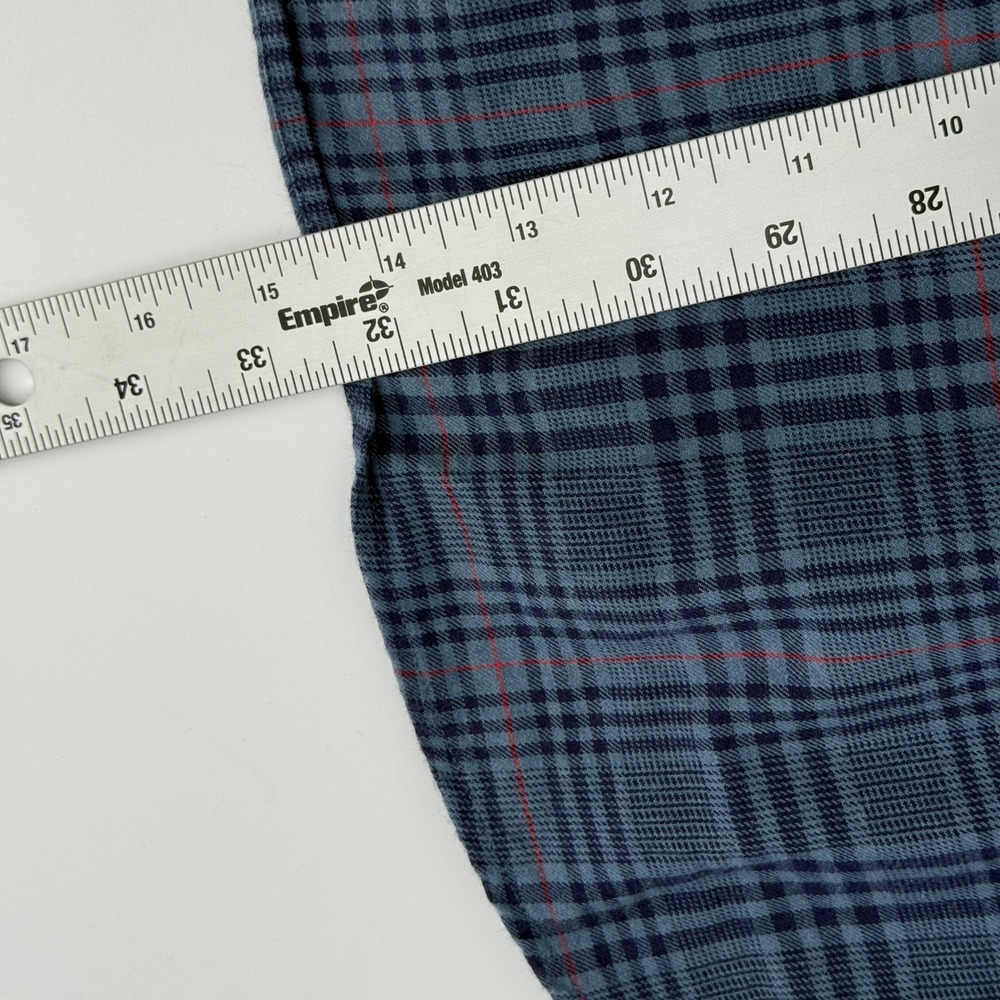Orvis Button Down Shirt Mens XXL Blue Plaid Long Sleeve Cotton and Merino - Picture 6 of 12